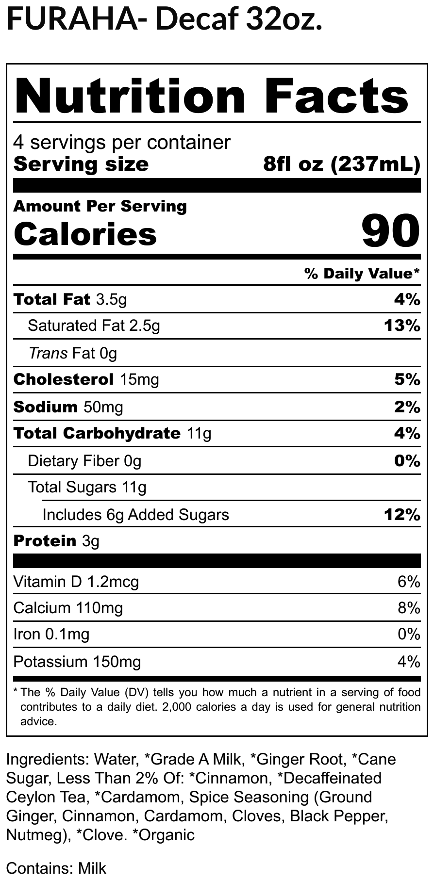 DECAF FURAHA | Spiced Chai Latte 32oz